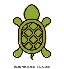 silhouette with turtle shape animal color