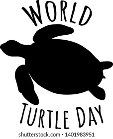 Silhouette of turtle - sign, world turtle day