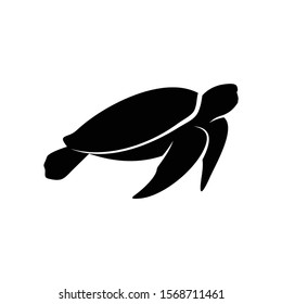 a silhouette of a turtle with a simple and attractive design illustration