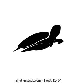 a silhouette of a turtle with a simple and attractive design illustration
