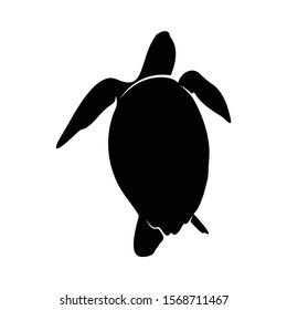 a silhouette of a turtle with a simple and attractive design illustration