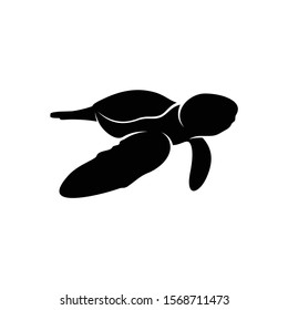 a silhouette of a turtle with a simple and attractive design illustration