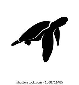 a silhouette of a turtle with a simple and attractive design illustration