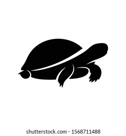 a silhouette of a turtle with a simple and attractive design illustration