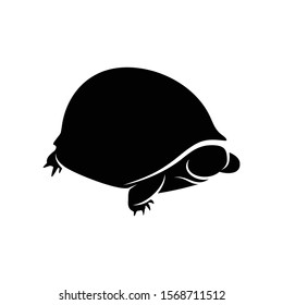 a silhouette of a turtle with a simple and attractive design illustration