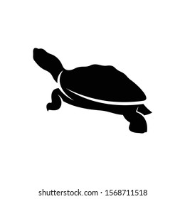 a silhouette of a turtle with a simple and attractive design illustration