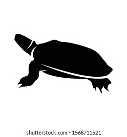 a silhouette of a turtle with a simple and attractive design illustration