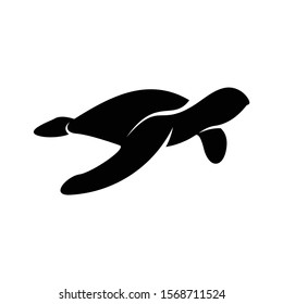 a silhouette of a turtle with a simple and attractive design illustration
