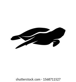 a silhouette of a turtle with a simple and attractive design illustration