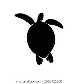 a silhouette of a turtle with a simple and attractive design illustration