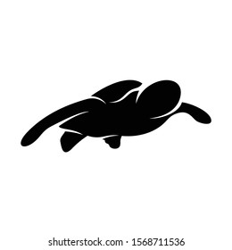 a silhouette of a turtle with a simple and attractive design illustration