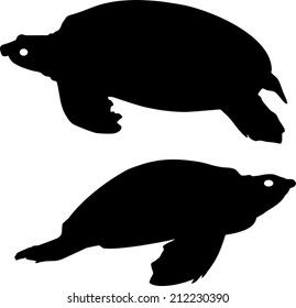 Silhouette Turtles Stock Vector (Royalty Free) 212230390 | Shutterstock