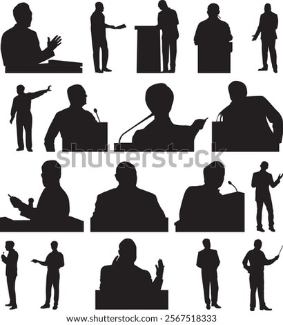 Silhouette of tutor and lecturer