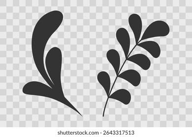 Silhueta Twigs Spring ou Summer Branches Temática ou Promo Cards Minimalista Design Elementos Set
