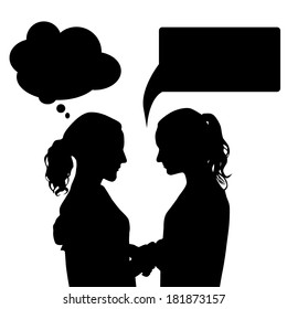 silhouette twins. vector 