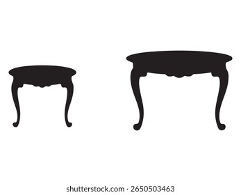 Silhouette of two antique-style tables