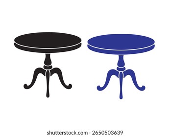 Silhouette of two antique-style tables