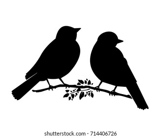 Silhouette Of  Two Birds