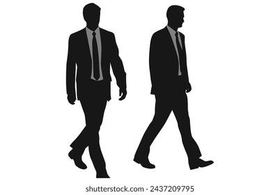 Silhouette Of Two business man Having A Discussion Pack, Two business man Silhouette