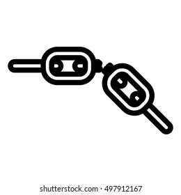 silhouette of two chain shackles