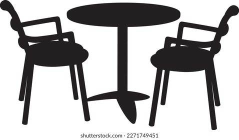 Silueta de dos sillas y una mesa