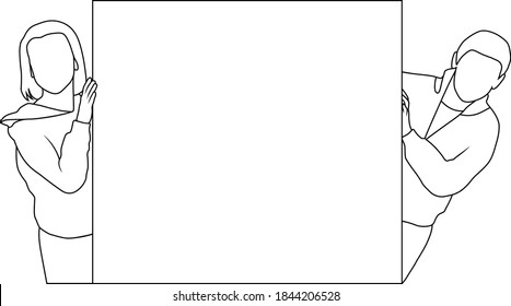 silhouette of two children with blank table for your text