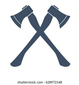 Silhouette de dos hachas cruzadas. ilustración vectorial