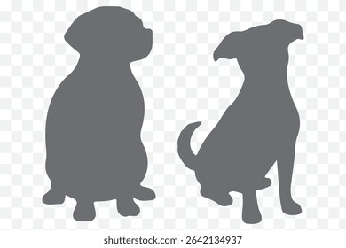 silhouette of two dogs sitting eps 10