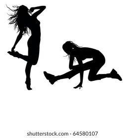 Silhouette of two girls