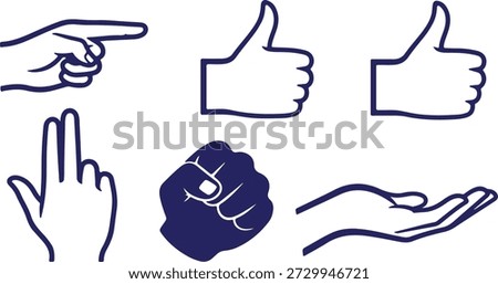 Silhouette of Two Hands Gesturing Three with Pac- Man Ghost Characters Between fingers gesture number three