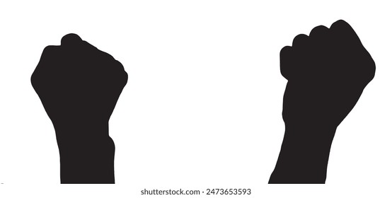 Silhouette of Two Hands Holding with Simple Space