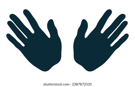 Silueta de dos manos de un hombre de color azul.