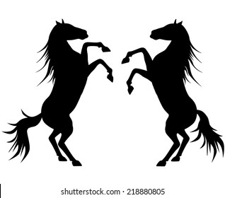 silhouette two horse 