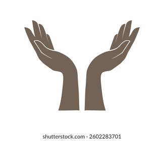 Silhouette of two human hands raised up.