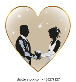 Silhouette of two lovers