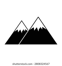 Silhouette of two majestic snow capped mountains landscape scenery nature background