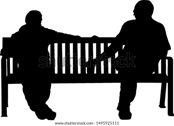 Silhouette Two Man Talking Each Other Stock Vector (Royalty Free ...