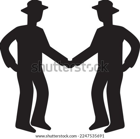 silhouette of two men shaking hands