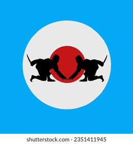 silhouette of two ninjas facing each other 