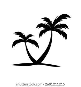 silhouette of two palm trees