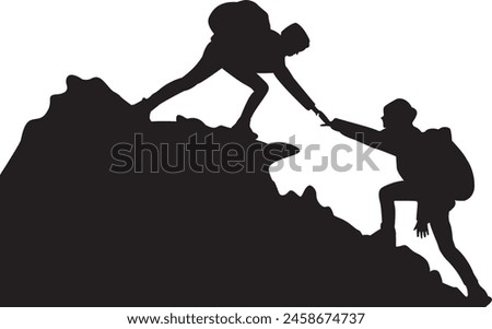 Similar – Image, Stock Photo Two people on hill Man