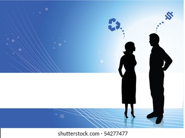 silhouette of two people thinking