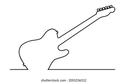 The silhouette of a typical country and western or rock and roll guitar