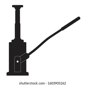 Silhouette of a typical portable bottle hydraulic vehicle trolley jack