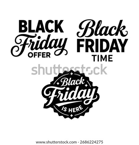Silhouette typography black Friday vector