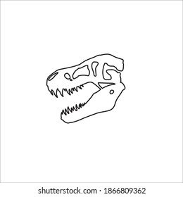 silhouette of a Tyrannosaurus skull. vector illustration