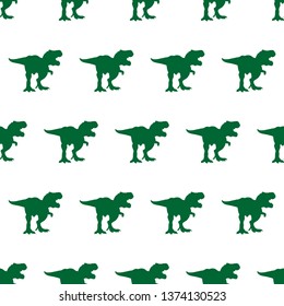 Silhouette Tyrex, Tyrex, Rex Dinosaur Pattern Green vector illustration