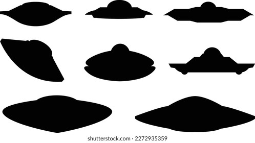 Silhouette of ufo black color