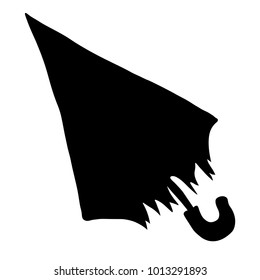 silhouette umbrella from the rain closed  vector illustration