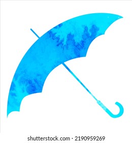 silhouette umbrella watercolor isolated, vector